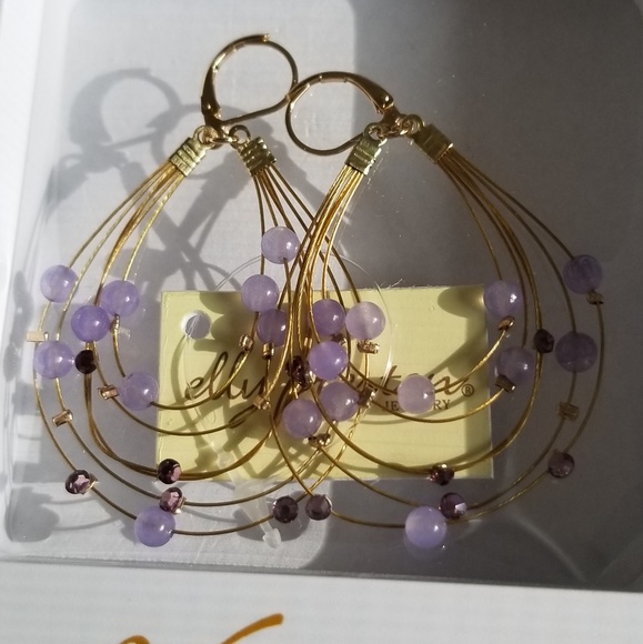 NiB ELLY PRESTON Gold Layered Teardrop Earrings - Picture 4 of 5